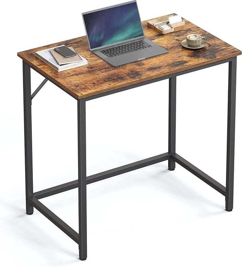 Vasagle Bureau Tafel Werkstation 80 x 50 x 75 cm Eenvoudige Montage Bruin Zwart Little Stuff