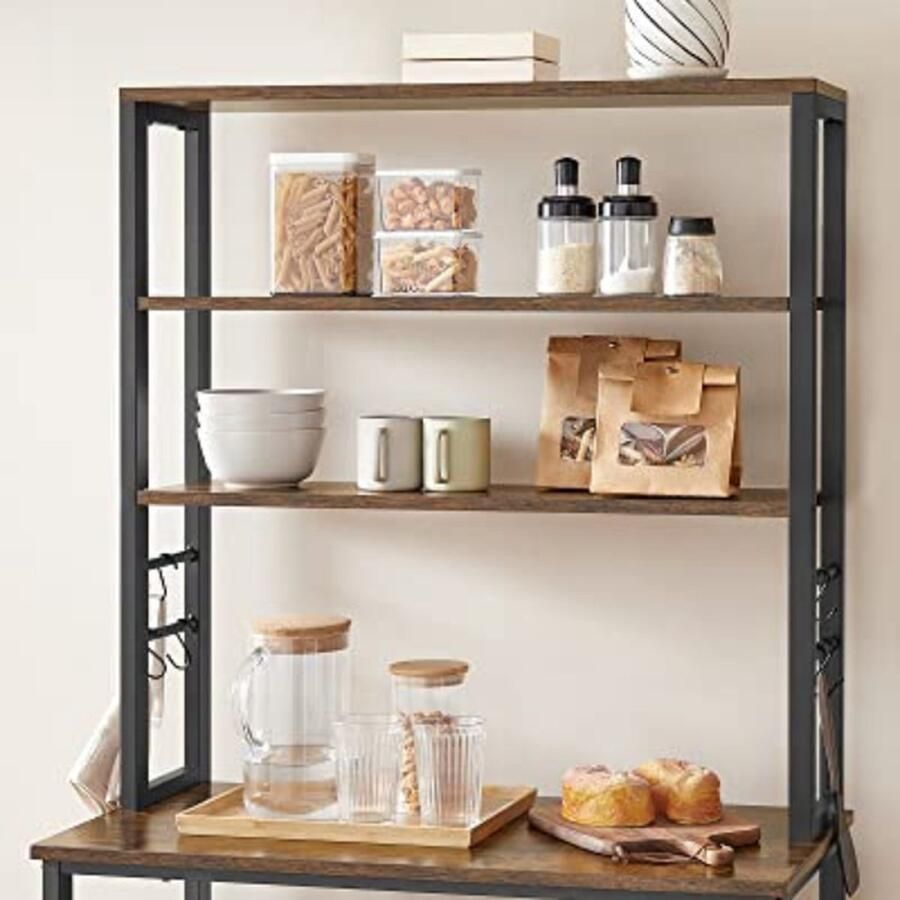 Vasagle Keukenbakkersrek staal en spaanplaat 21kg