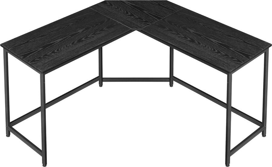 Vasagle L-vormige bureau-gamingtafel 149 x 149 x 76 cm hoekbureau voor studeerkamer thuiskantoor ruimtebesparend eenvoudige montage ebbenhout zwart inktzwart