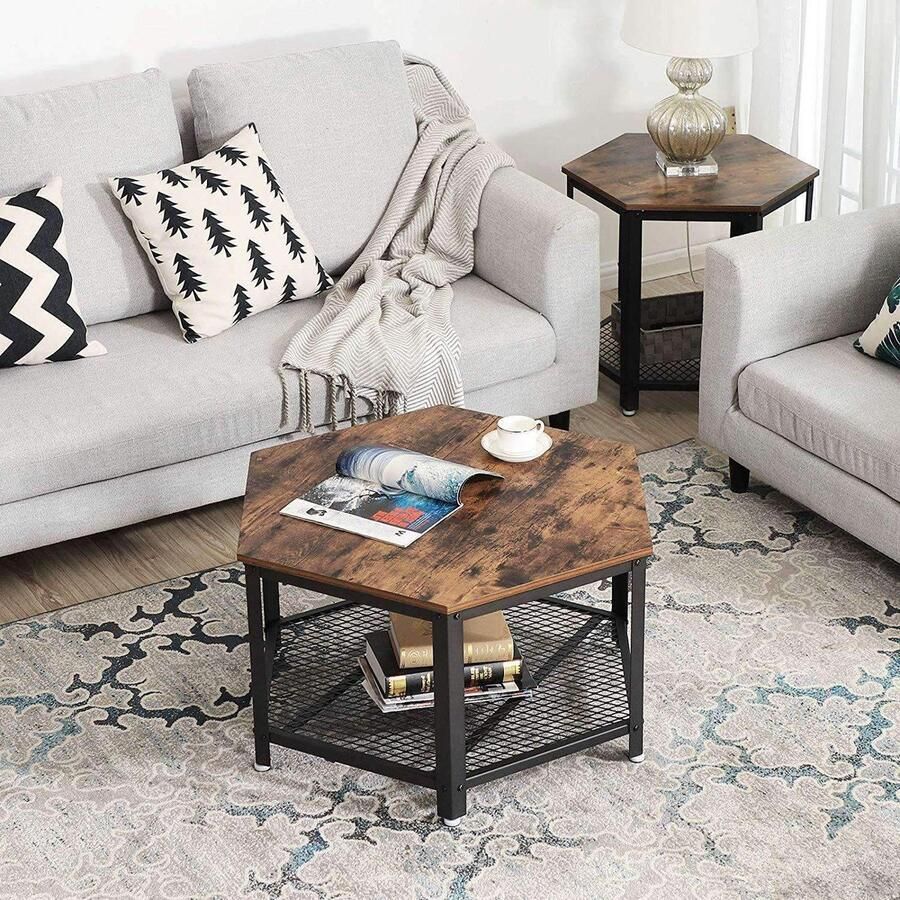 Vasagle Nancy's Salontafel Vintage Bijzettafel Koffietafel Salontafels 75 x 45 x 75 cm (B x H x D) - Foto 2