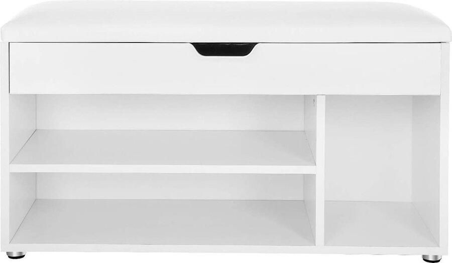 Vasagle Nancy's Schoenenkast Wit Multifunctionele Kast Houten Schoenenkasten met opbergruimte 80 x 44 x 30 cm (B x H x D) - Foto 2