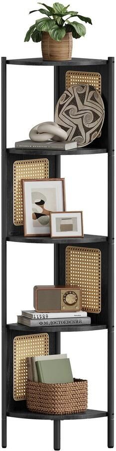 Vasagle RoyaLuxe Boekenrek Boekenplank Kastje Zwart Boekenkast Kast Dressoir Kast Woonkamer Garderobe Organizer Opbergkast Opbergkasten Slaapkamer Slaap Kamer