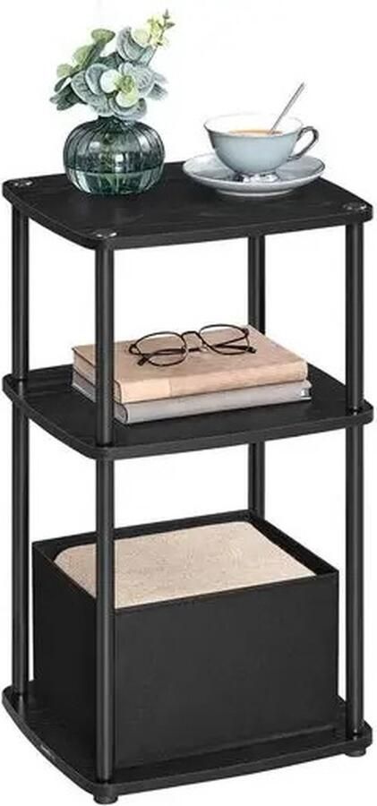 Vasagle RoyaLuxe Nachtkastje Nachtkastjes Nachtkastje Zwart Nachtkastje Modern Nachtkastje Hout Tafel Bijzettafel Bijzettafels Bijzettafel Zwart Bijzettafel Woonkamer