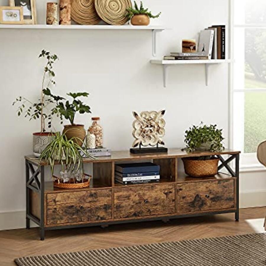 Vasagle TV Meubel Rustiek bruin tv-meubel 147cm Bruin