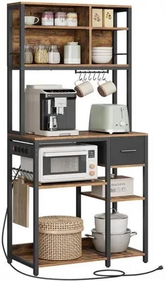 Vasagle Vasalge Magnetronkast Keukenkast Organiser Apothekerskast Keukenmeubel 180x8040