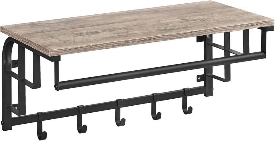 Vasagle VidaLuxe Kapstok Kleding Rek Wand Gemonteerde Kapstok Wand Gemonteerde Rek Rekken Decoratie Rekje Kast Kastje Kasten Plank Planken Woonkamer Keuken Badkamer Garderobe Slaapkamer