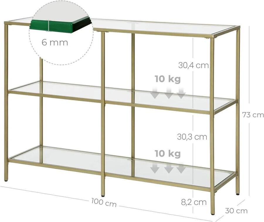 Vasagle VidaLuxe Smalle Consoletafel Bijzettafel Bijzettafels Bijzettafeltjes Woonkamer Bijzettafel Bank Entree Tafel Tafeltje Side Table Sidetable