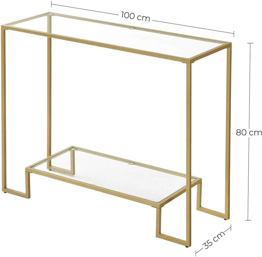 Vasagle VidaLuxe Smalle Consoletafel Met 2 Laadstations Smalle Consoletafel Bijzettafel Bijzettafels Bijzettafeltjes Woonkamer Bijzettafel Bank Entree Tafel Tafeltje Side Table Sidetable