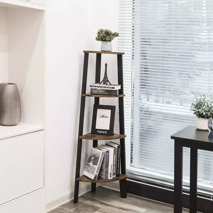 Vasagle Vasalge Basco Producten Hoekkast – Metaal MDF Zwart