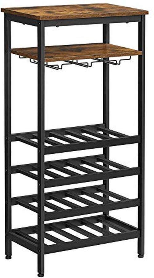Vasagle Wijnrek 20 flessen wijnhouder glashouder industriële stijl