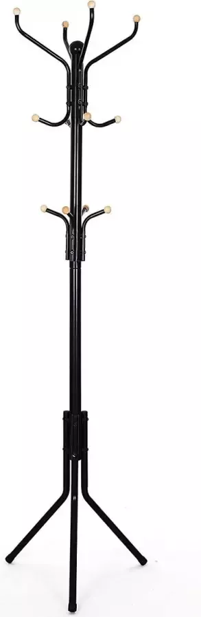 VASGALE Kapstok Garderoberek Kapstokken 44 x 44 x 182 Zwart - Foto 2
