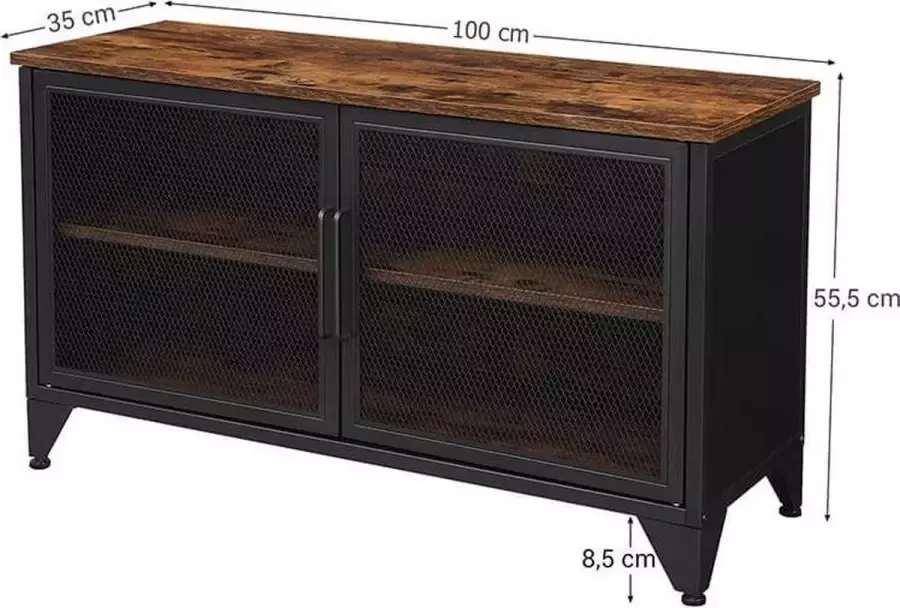 Vasale Kast Opbergkast Kastje Kasten 100 x 35 x 55 5 Zwart