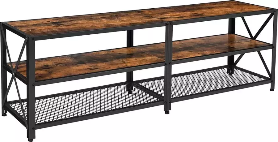 VASGALE TV meubel TV meubel industrieel TV standaard 160 x 39 x 52 Bruin