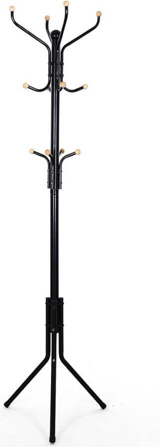 VASGALE Kapstok Garderoberek Kapstokken 44 x 44 x 182 Zwart