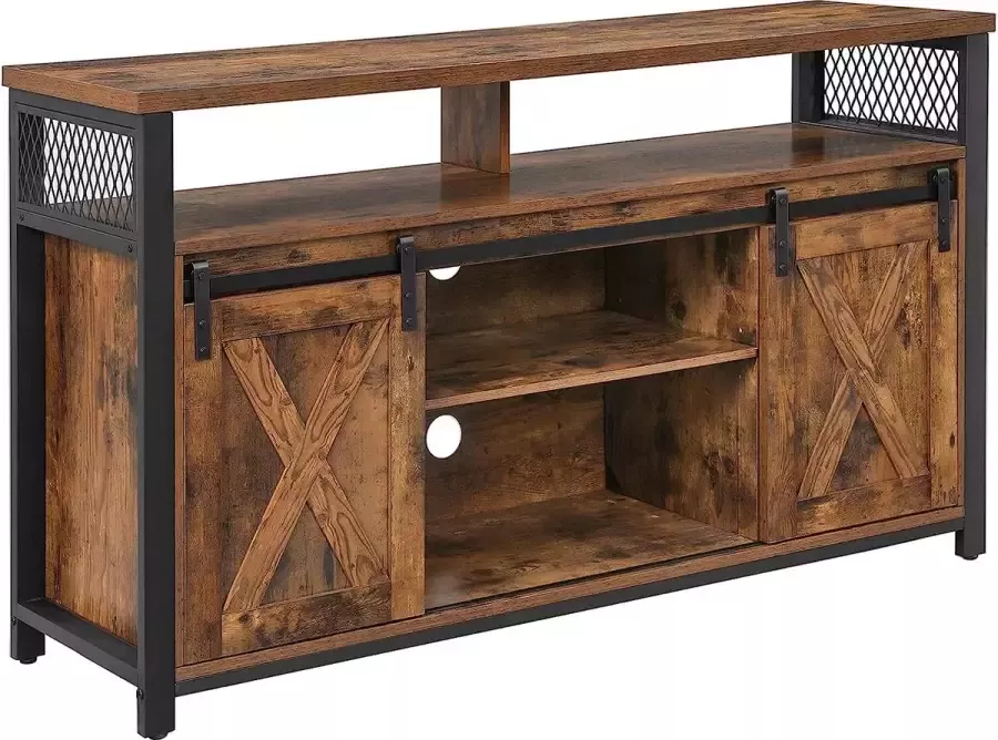 VASGALE TV meubel TV meubel industrieel TV standaard 135 x 40 x 70 Bruin