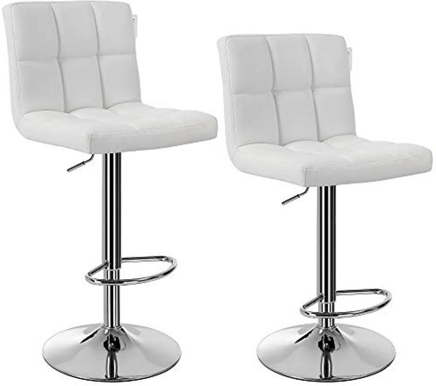 VASGALE Barkrukken Barstoelen Barkrukken set van 2 Barkrukken met rugleuning 38 x 44 5 x 115 cm Wit