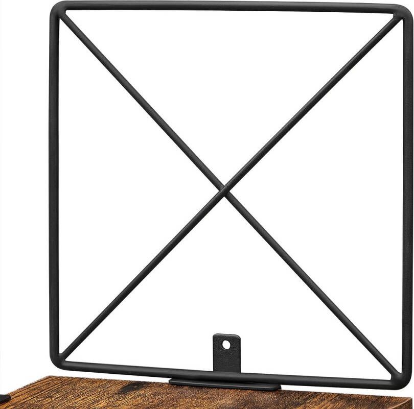 VASGALE Wandrek Hoekkast Hoekrek Wandplank Boekenkast Hoekmeubel 5 niveaus 20 x 20 x 127.5 cm Metaal Bruin - Foto 2