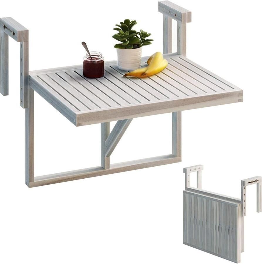 VBBV Balkontafel Hangend – Inklapbaar Balkonbar Hangtafel Voor Aan Het Balkon – Hang tafel Balkon Vouwtafel – Wandtafel – Balkontafels Opklapbaar Bijzettafel Buiten Tafeltje Klaptafel 65 x 68 x 55.5 cm