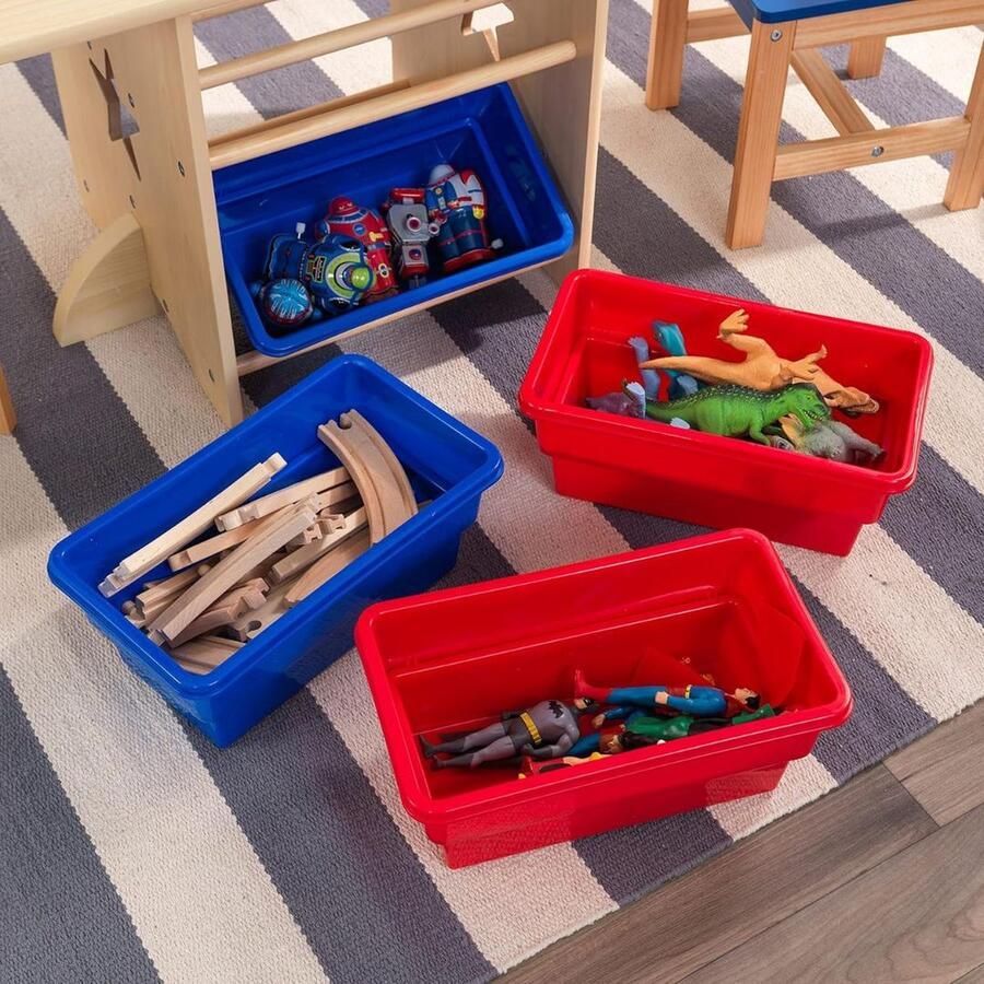 VBBV Kindertafel Met Opbergruimte Kindertafel met Stoeltjes – Activiteitentafel Kinderbureau – Kindertafelset Met 2 Stoelen En Handige Opbergvakken Hout