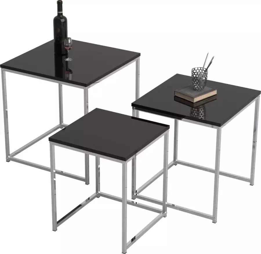 Vcm 3-delige set bijzettafel salontafel Glisal 3-delige set bijzettafel salontafel Glisal