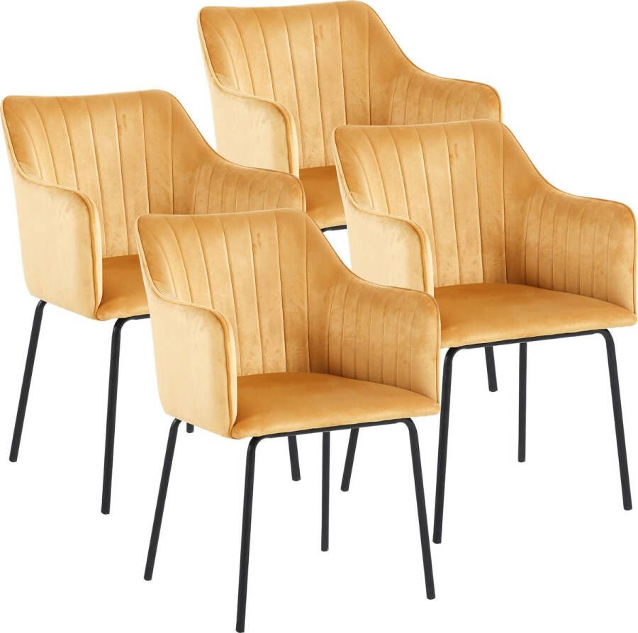 Vcm 4er Esszimmerstühle skandinavischer gepolsterter Küchenstuhl Maße ca. H. 82 x B. 54 x T. 59 cm bequeme Armlehne und Rückenlehne Esszimmerstuhl Valia