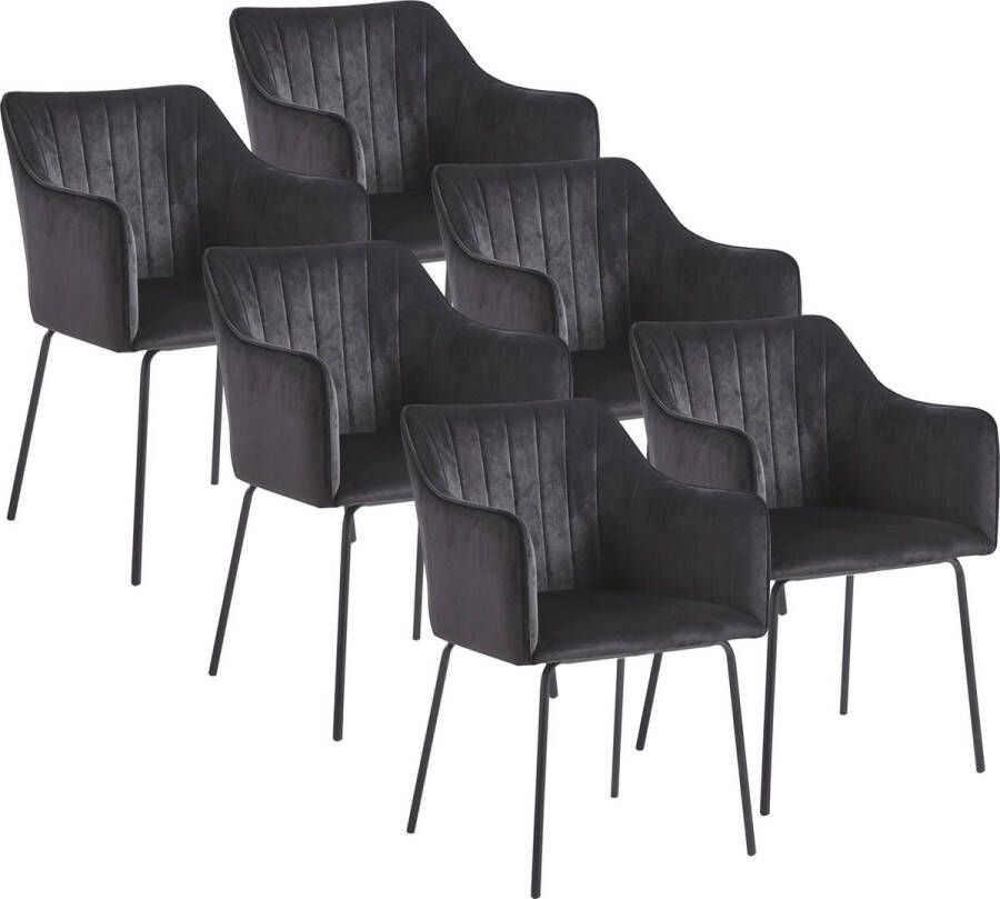 Vcm 6er Esszimmerstuhl skandinavischer gepolsterter Küchenstuhl Stuhl Esszimmer Esstischtisch Armlehne Rückenlehne Valia