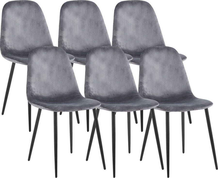 Vcm 6er Esszimmerstühle skandinavischer gepolsterter Küchenstuhl Maße ca. H. 83 x B. 54 x T. 59 cm bequeme Rückenlehne Esszimmerstuhl Fiolo