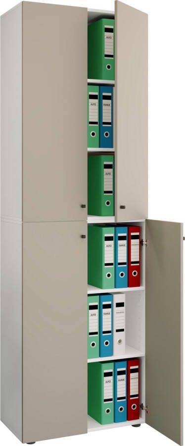 Vcm Kantoorkast Boeken Mappen Archiefkast Kantoormeubilair Kast Lona 6-vaks draaideuren Kantoorkast Boeken Mappen Archiefkast Kantoormeubilair Kast Lona 6-vaks draaideuren - Foto 2