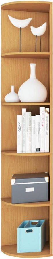 Vcm Hoekkast vakkenkast Vandol XL hoog 178 cm beuken kleur