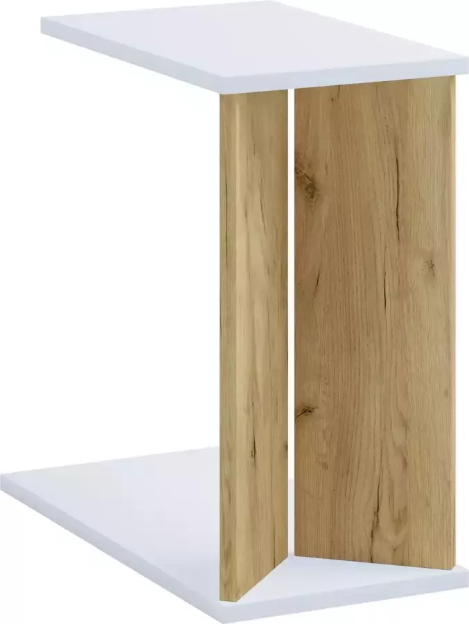 Vcm Holz Beistelltisch Couchtisch schlicht Maße ca. H. 49 x B. 25 x T. 50 cm Wohnzimmertisch mit zwei Fächern Kaffeetisch Nachto M - Foto 2