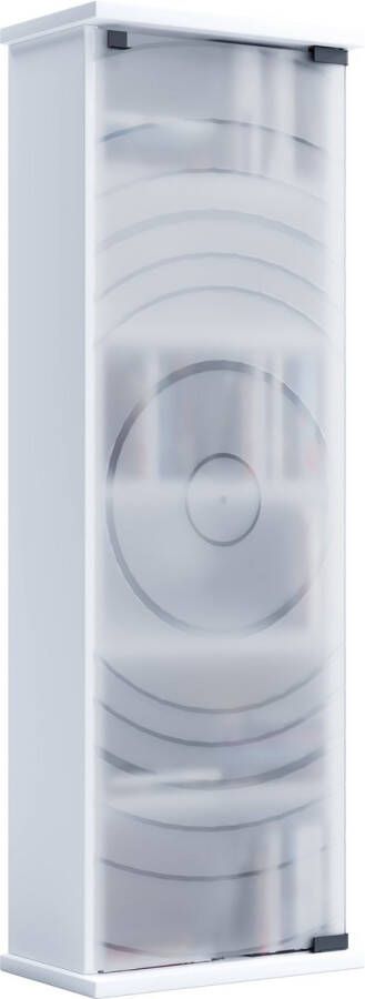 Vcm Houten CD DVD-standaard Plankkast Opbergrek Staande Plank Glazen Deur Tilano M Houten CD DVD-standaard Plankkast Opbergrek Staande Plank Glazen Deur Tilano M