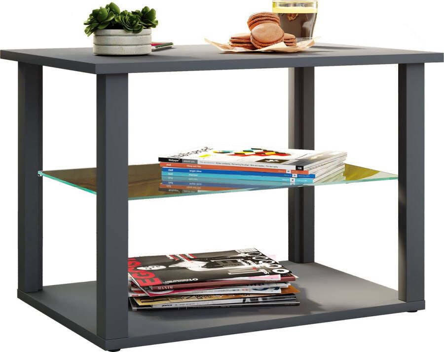Vcm Holz Couchtisch Sofatisch Wohnzimmertisch Beistelltisch Glas Wanilo M