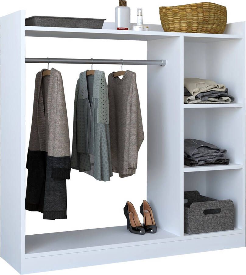 Vcm Houten open garderobe inloop kledingrek garderobe kledingstang Palosa M Houten open garderobe inloop kledingrek garderobe kledingstang Palosa M - Foto 2