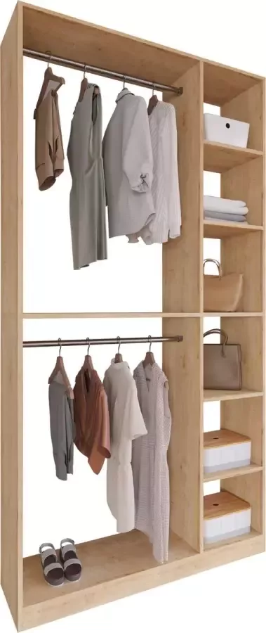 Vcm Houten open garderobe inloop kledingrek garderobe kledingroede Palosa XL Houten open garderobe inloop kledingrek garderobe kledingroede Palosa XL