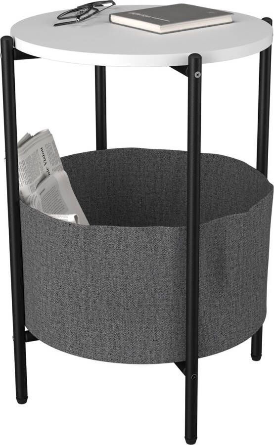 Vcm Holz Beistelltisch Couchtisch im schlichten Industriestyle Maße ca. H. 60 x B. 43 x T. 43 cm runder Wohnzimmertisch Kaffeetisch Pulia