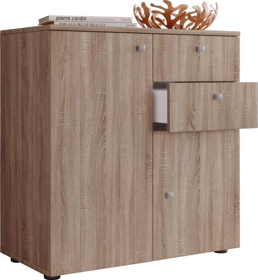 Vcm Houten ladekast Dressoir Hoogslaper Dressoir Kast Vandol 2 Lades Draaideuren Houten ladekast Dressoir Hoogslaper Dressoir Kast Vandol 2 Lades Draaideuren