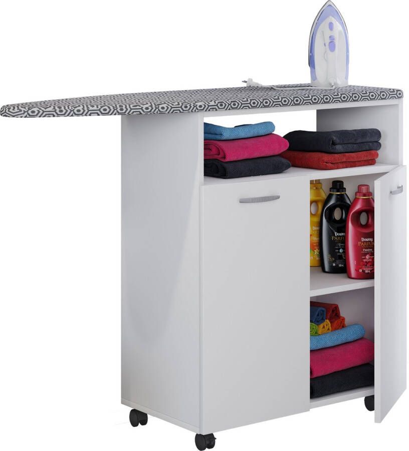 Vcm Houten ladekast Strijkplank Dressoir Hoge kast Strijkkast Dressoir Bigilo Houten ladekast Strijkplank Dressoir Hoge kast Strijkkast Dressoir Bigilo