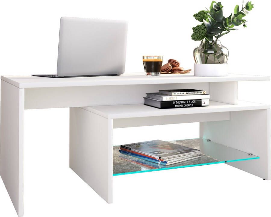 Vcm Houten Salontafel Sofatafel Woonkamertafel Bijzettafel Lade Glas Pilas Houten Salontafel Sofatafel Woonkamertafel Bijzettafel Lade Glas Pilas