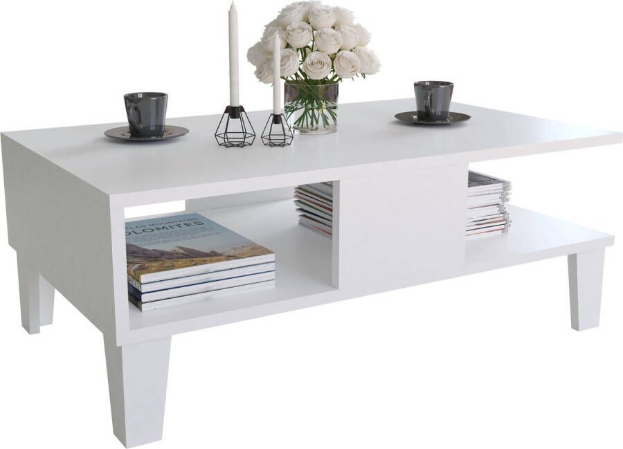 Vcm Houten Sofatafel Hoge Salontafel Woonkamertafel Bijzettafel Opbergruimte Dolda Houten Sofatafel Hoge Salontafel Woonkamertafel Bijzettafel Opbergruimte Dolda - Foto 1