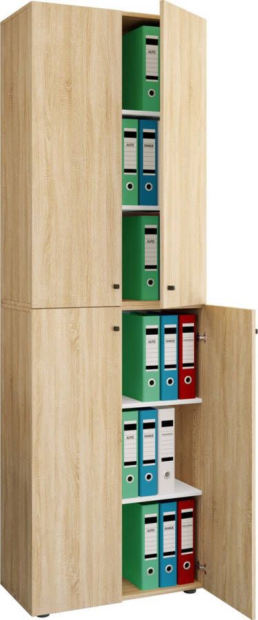 Vcm Kantoorkast Boeken Mappen Archiefkast Kantoormeubilair Kast Lona 6-vaks draaideuren Kantoorkast Boeken Mappen Archiefkast Kantoormeubilair Kast Lona 6-vaks draaideuren
