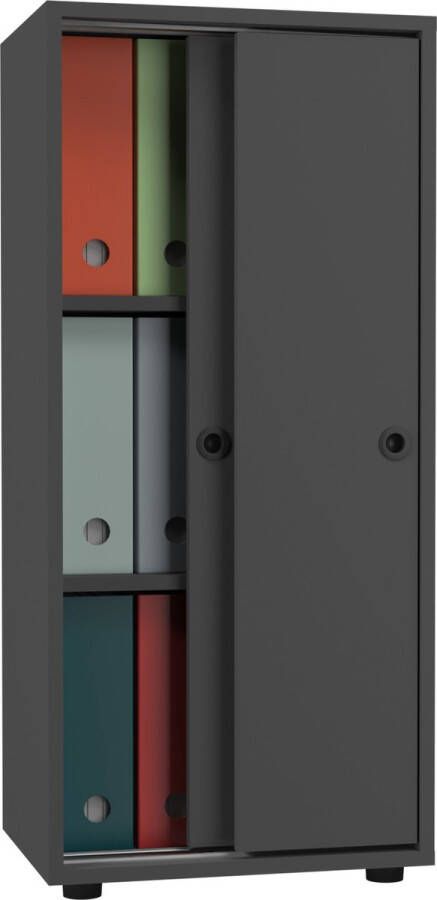 Vcm Kantoorkast Boeken Mappen Archiefkast Kantoormeubelen Kast Ulas 3-voudige schuifdeuren Kantoorkast Boeken Mappen Archiefkast Kantoormeubelen Kast Ulas 3-voudige schuifdeuren
