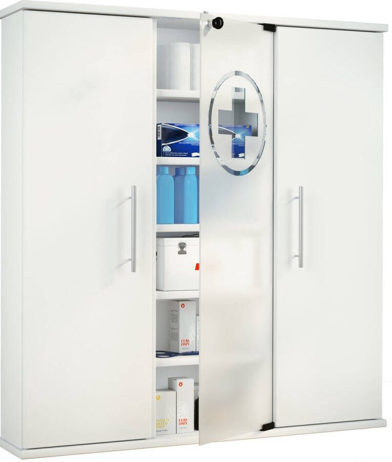 Vcm Medicijnkast Apothekerskast Plankenkast Afsluitbare kast Santila Medicijnkast Apothekerskast Plankenkast Afsluitbare kast Santila