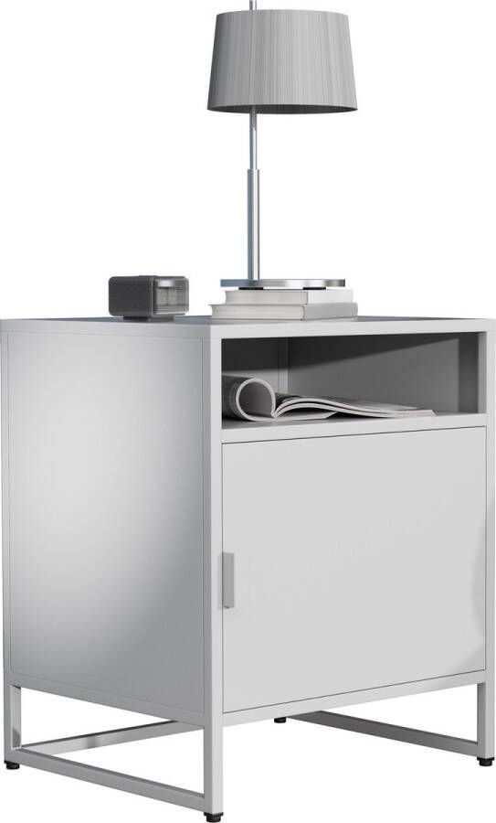 Vcm Metalen nachtkastje Bijzettafel Draaideur Console Nachtkastje Flokas L Metalen nachtkastje Bijzettafel Draaideur Console Nachtkastje Flokas L