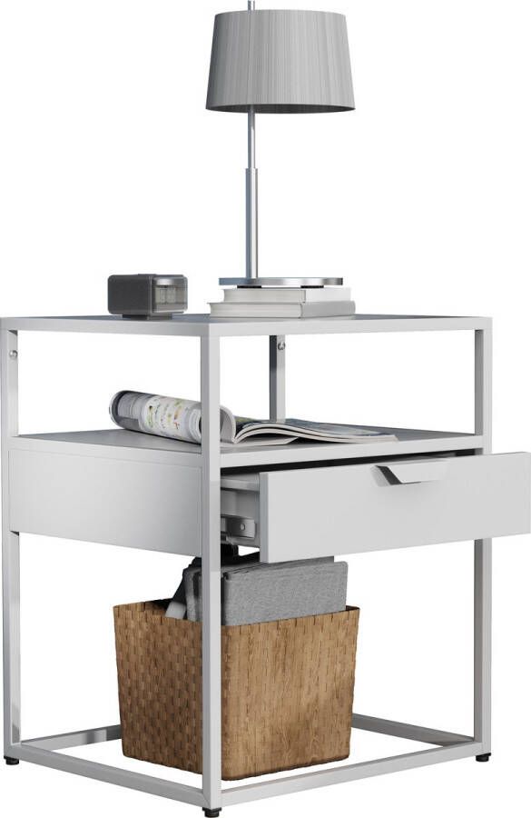 Vcm Metalen nachtkastje Bijzettafel Lade Console Nachtkastje Flokas M Metalen nachtkastje Bijzettafel Lade Console Nachtkastje Flokas M