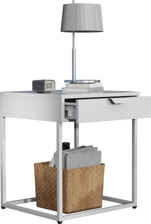 Vcm Metalen nachtkastje Bijzettafel Lade Console Nachtkastje Flokas S Metalen nachtkastje Bijzettafel Lade Console Nachtkastje Flokas S