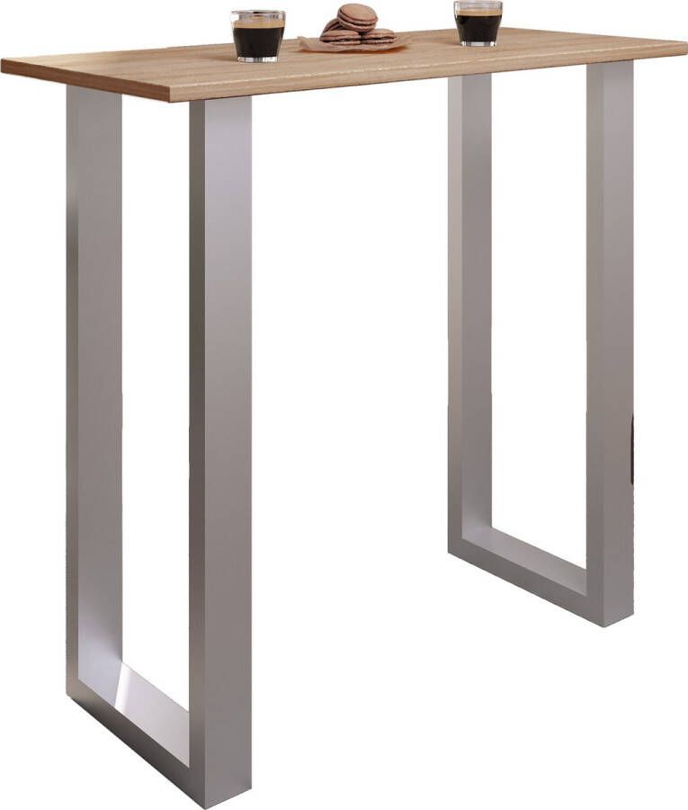 Vcm Premium Holz Alu Bartisch Tresen Stehtisch Bistrotisch Bartresen Tisch Xona 110x50 cm
