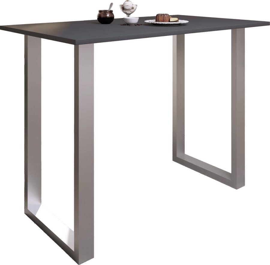 Vcm Premium houten aluminium bartafel bistrotafel barbalietafel Xona 140x80 cm Premium houten aluminium bartafel bistrotafel barbalietafel Xona 140x80 cm