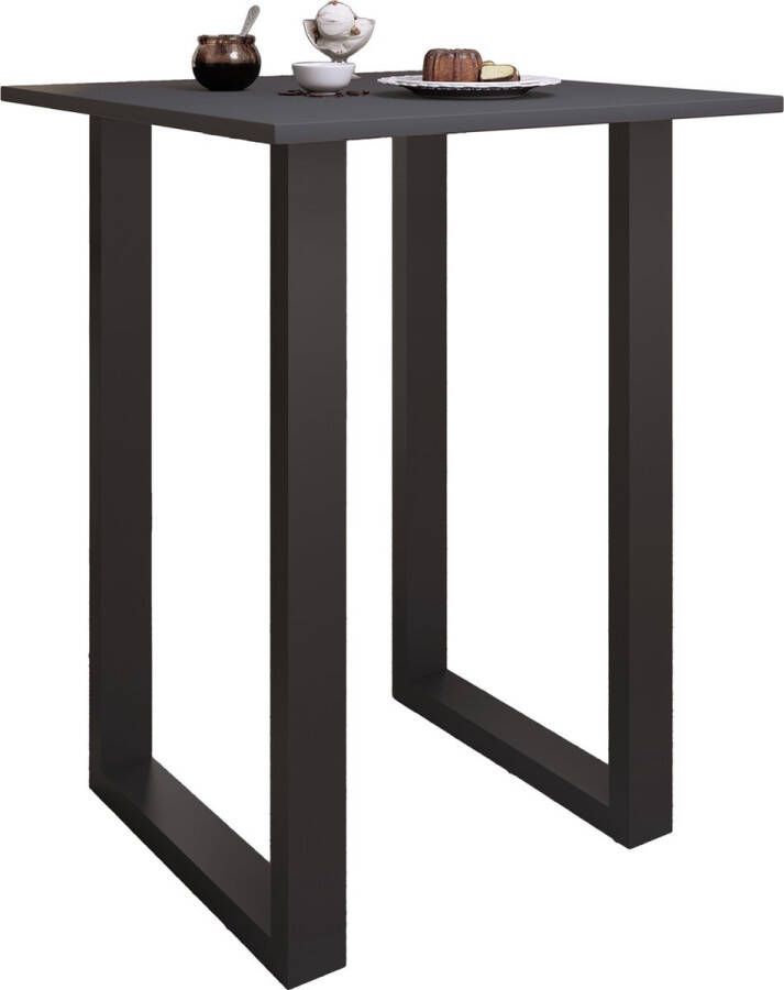 Vcm Premium houten aluminium bartafel bistrotafel barbalietafel Xona 80x80 cm Premium houten aluminium bartafel bistrotafel barbalietafel Xona 80x80 cm