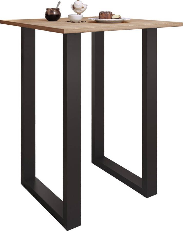 Vcm Premium houten aluminium bartafel bistrotafel barbalietafel Xona 80x80 cm Premium houten aluminium bartafel bistrotafel barbalietafel Xona 80x80 cm