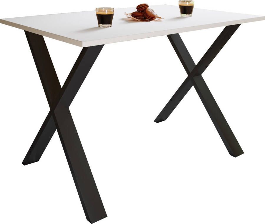 Vcm Premium houten eettafel keukentafel eettafel Xona X zwart Premium houten eettafel keukentafel eettafel Xona X zwart - Foto 3